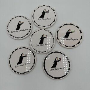 Sister Mary Martini Coaster Set Of 6 Ceramic Santa Barbara